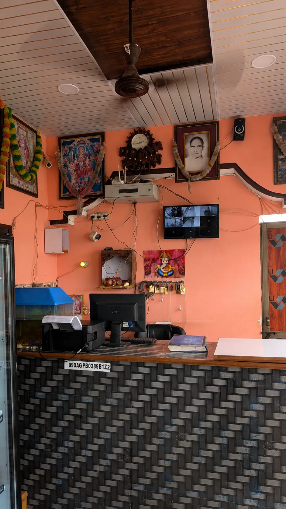 Reception desk at Aman Guest House in GIDA, Gorakhpur